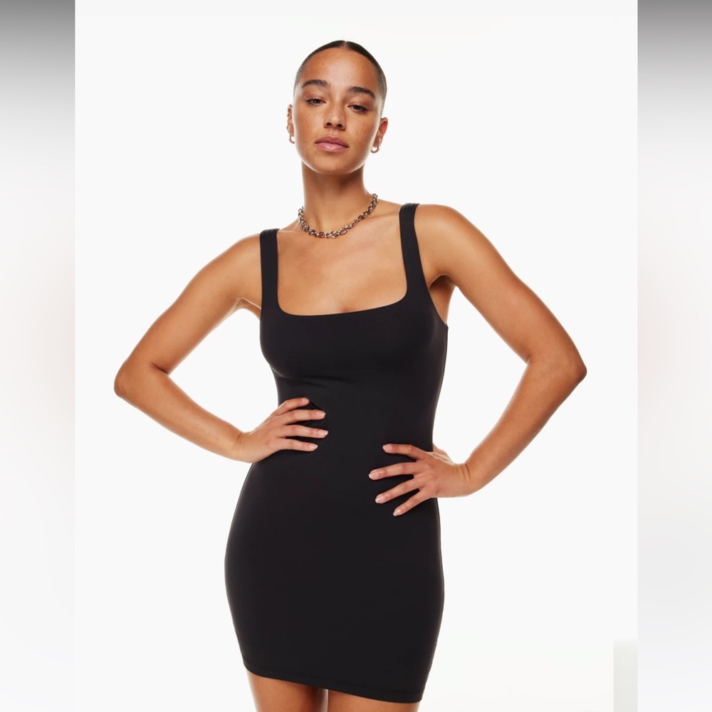 Babaton Black Square-Neck Mini Dress